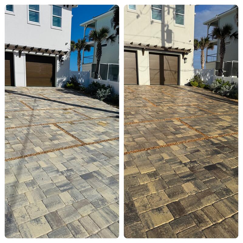 Paver driveway restoration